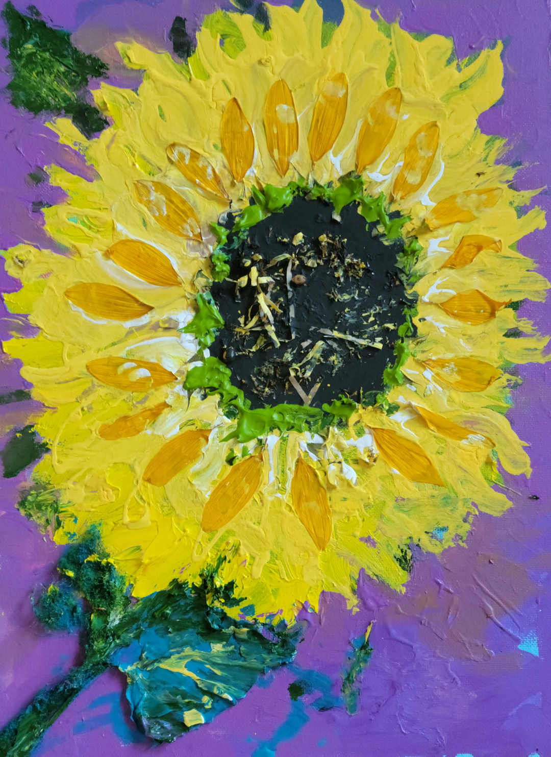 Sun Flower on Purple