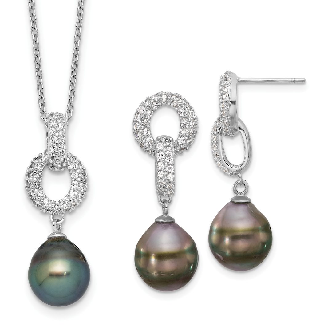 Pearl Necklace and Earrings