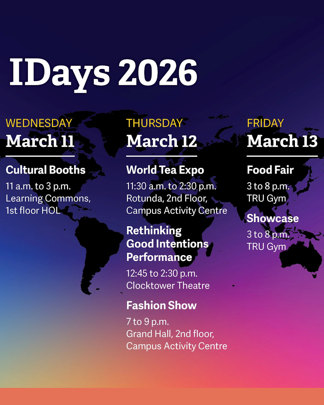 IDays at TRU — March 11–13