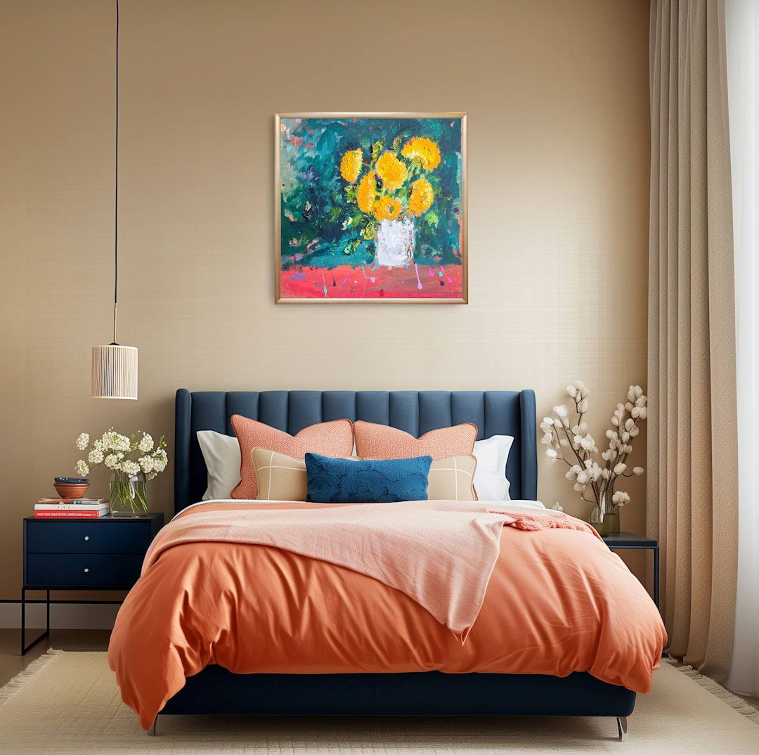 Sun Flowers in White Vase — Marianna Abutalipova