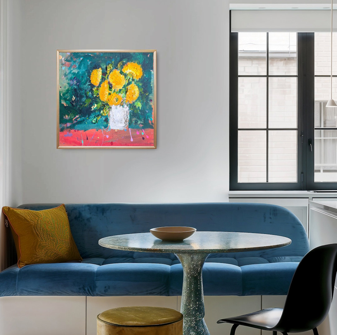 Sun Flowers in White Vase — Marianna Abutalipova